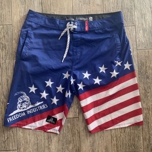 Freedom industries American flag mens bathing suit